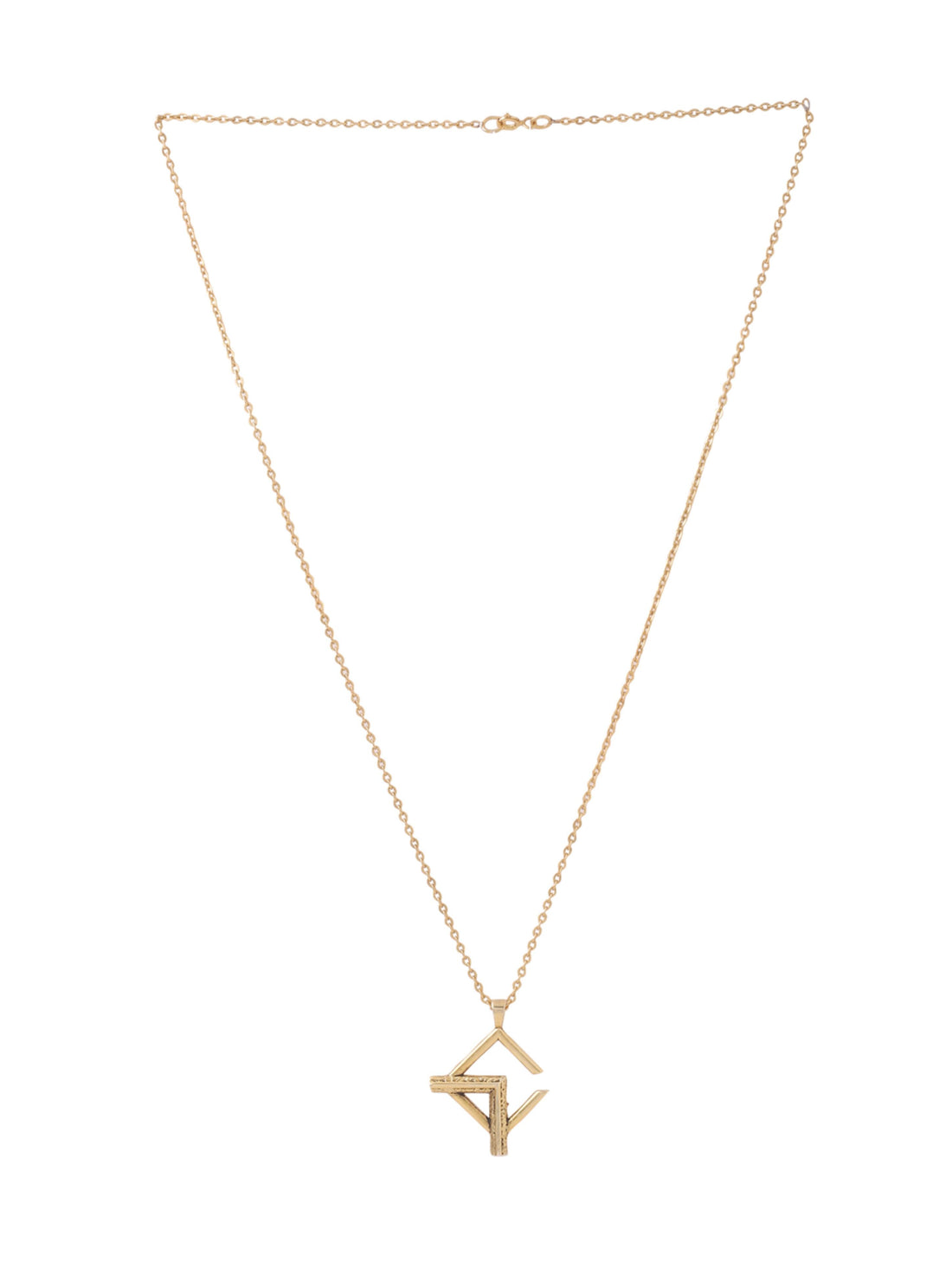 Abstract Geometric Oxidized Gold Oxidized Rhodium Silver Pendant For Men