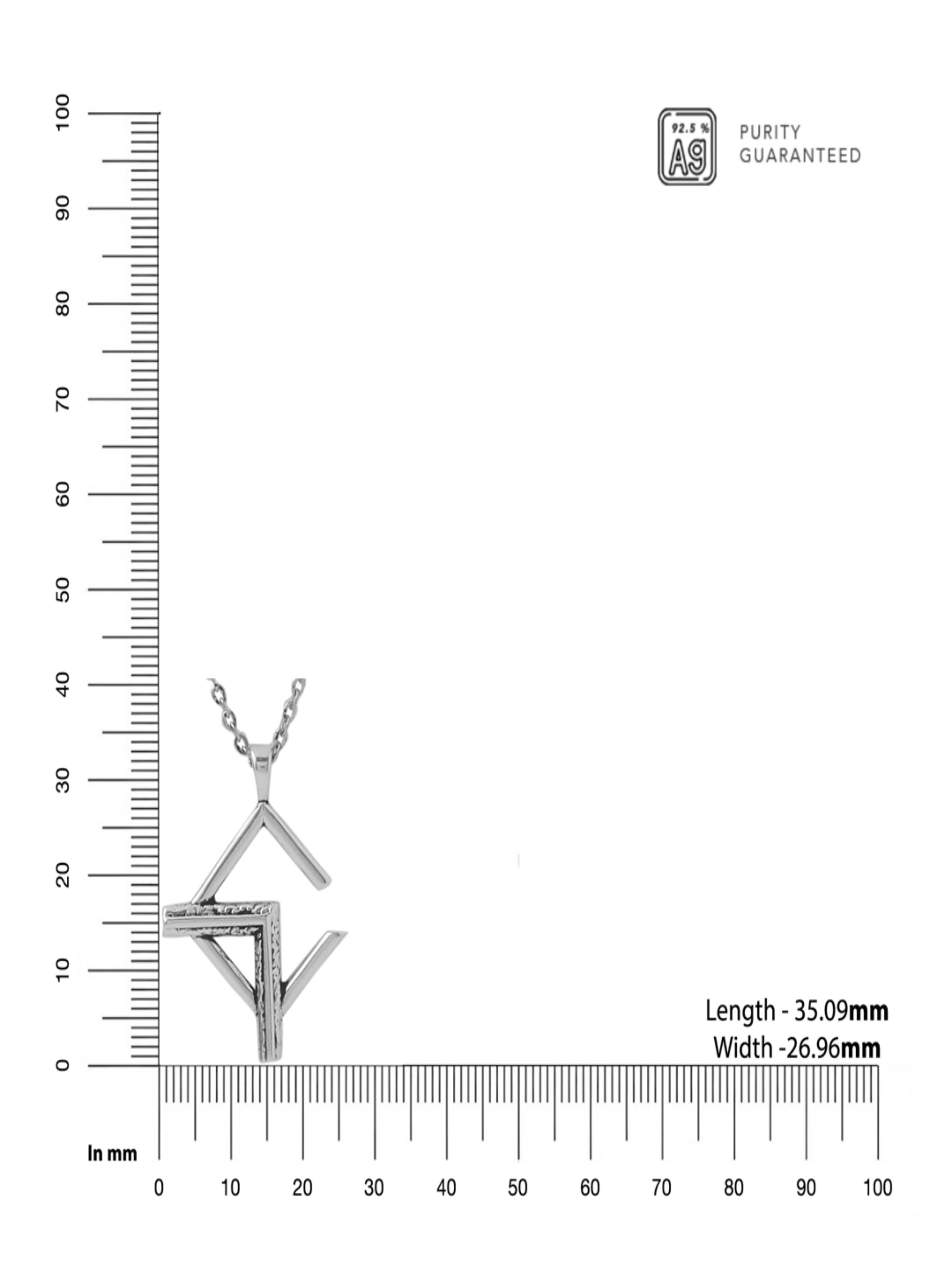 Abstract Geometric Oxidized Gold Oxidized Rhodium Silver Pendant For Men