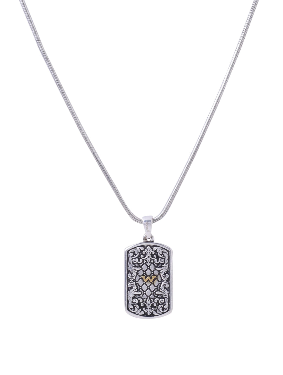 Vintage Foliage Dual Plated 925 Sterling Silver Pendant For Men