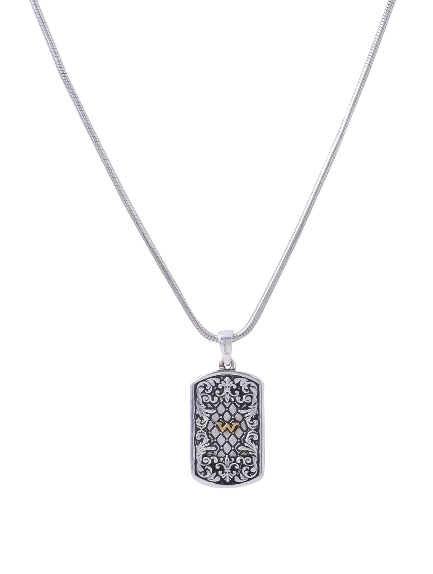 Vintage Foliage Dual Plated 925 Sterling Silver Pendant For Men