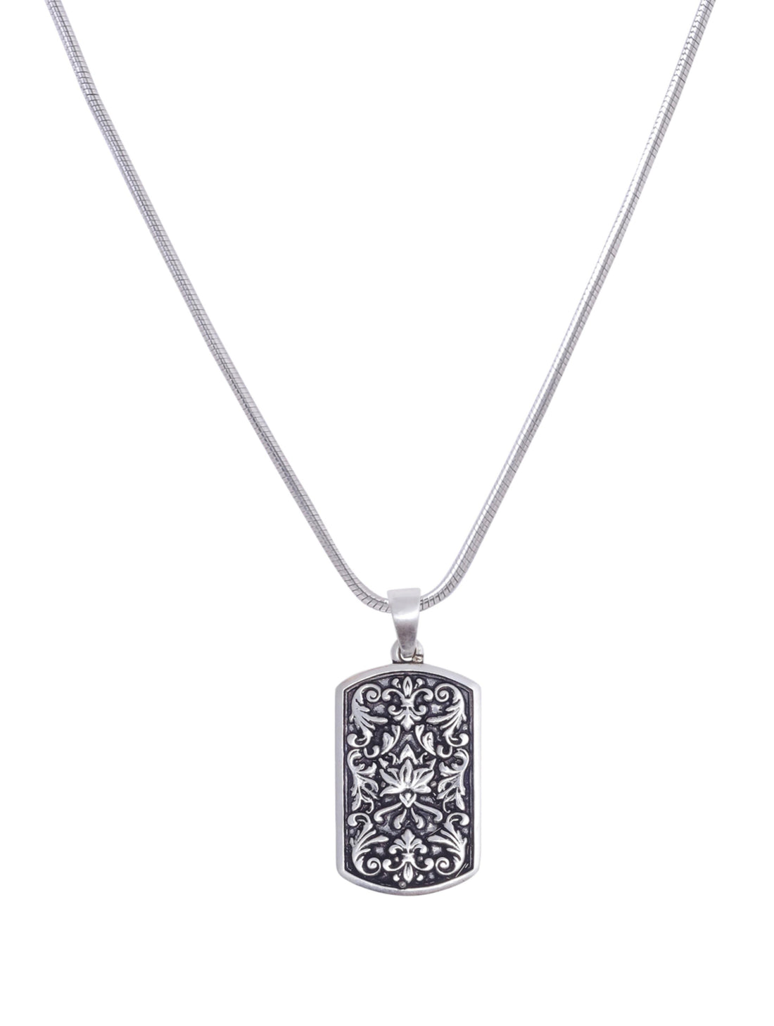Vintage Foliage Dual Plated 925 Sterling Silver Pendant For Men