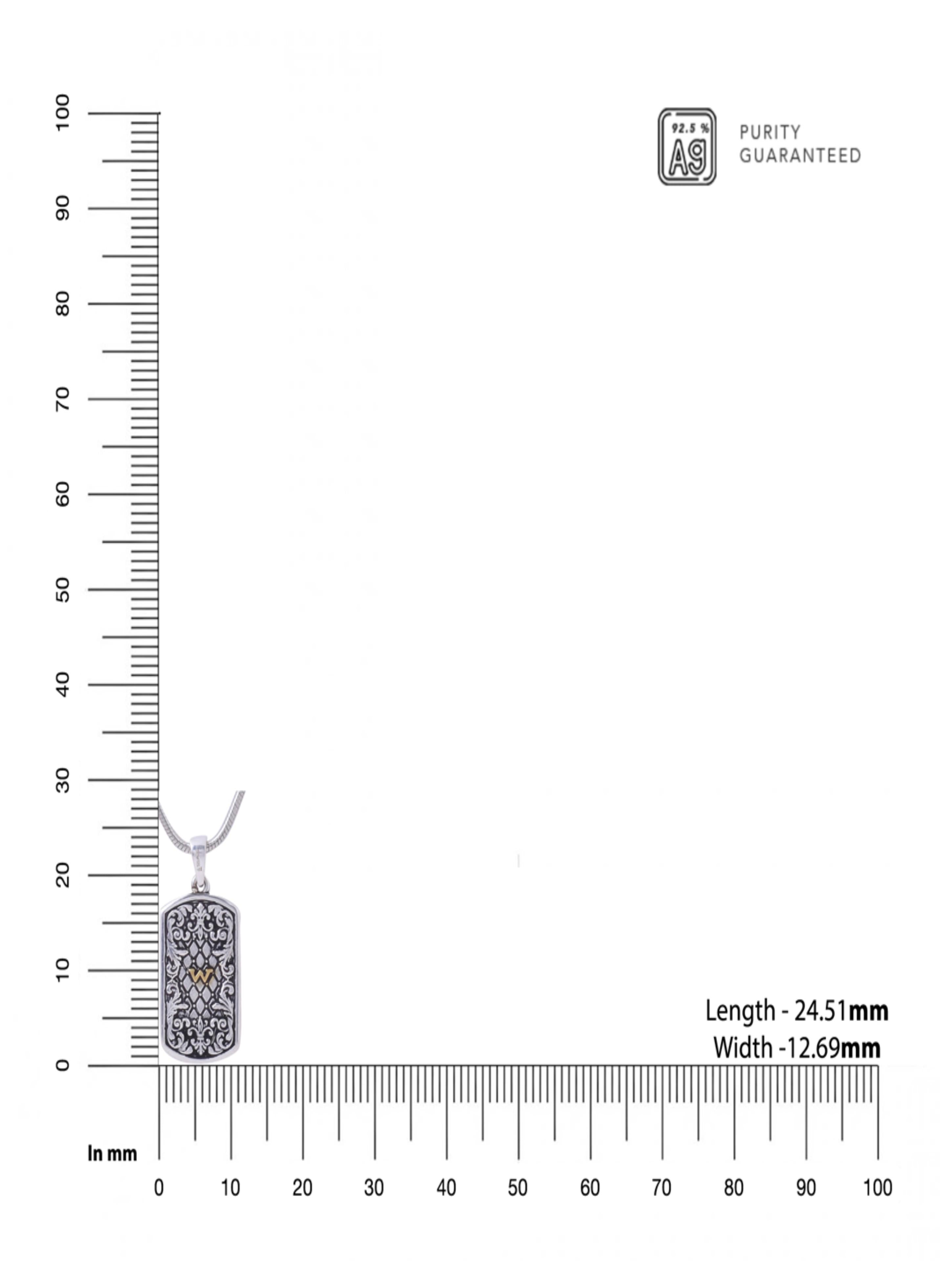 Vintage Foliage Dual Plated 925 Sterling Silver Pendant For Men