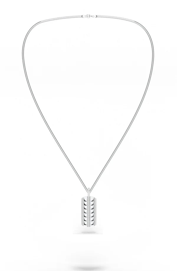 Modern Geometric Silver Pendant For Men