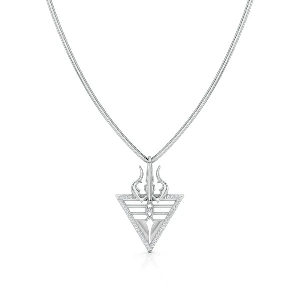 Lord Shiva-Inspired Pendant Oxidized 925 Silver Pendant with Moissanite For Men