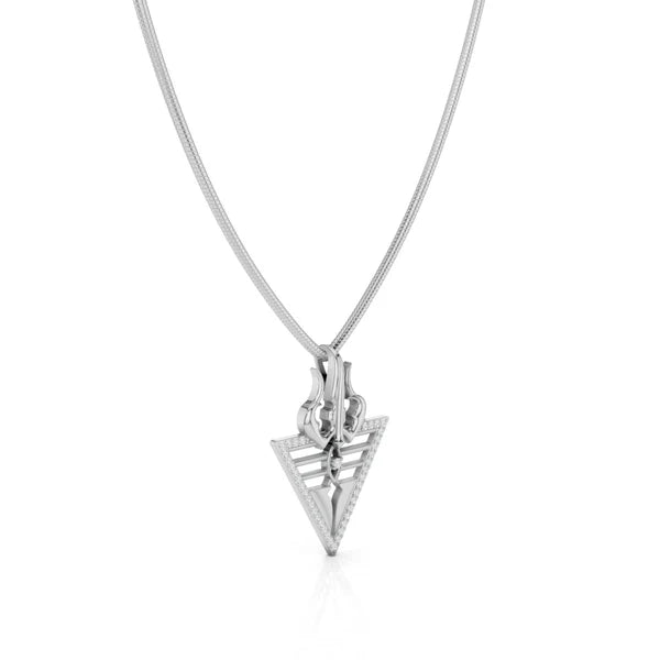 Lord Shiva-Inspired Pendant Oxidized 925 Silver Pendant with Moissanite For Men