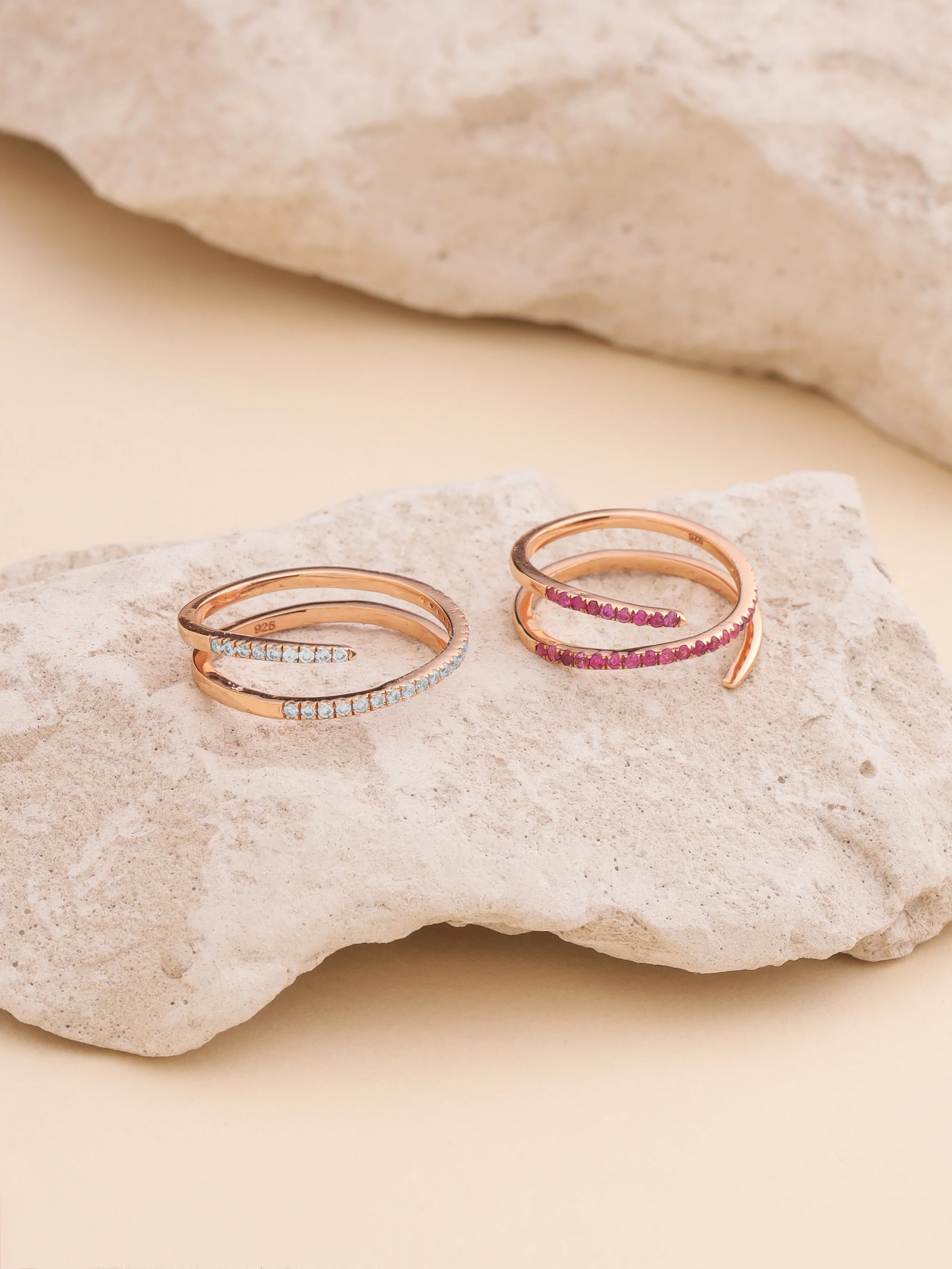 Ruby Number Two Customizable Silver Rose Gold 925 Sterling Silver Ring For Women