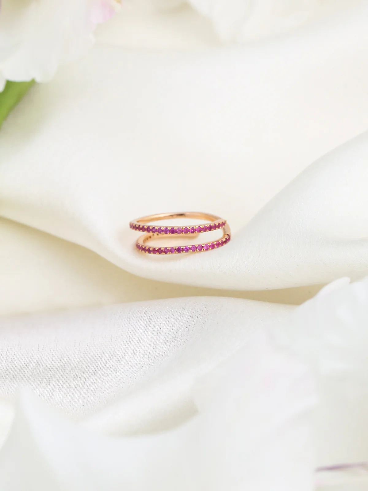 Ruby Number Five Silver Rose-Gold Plated Numeric 925 Sterling Silver Ring For Women