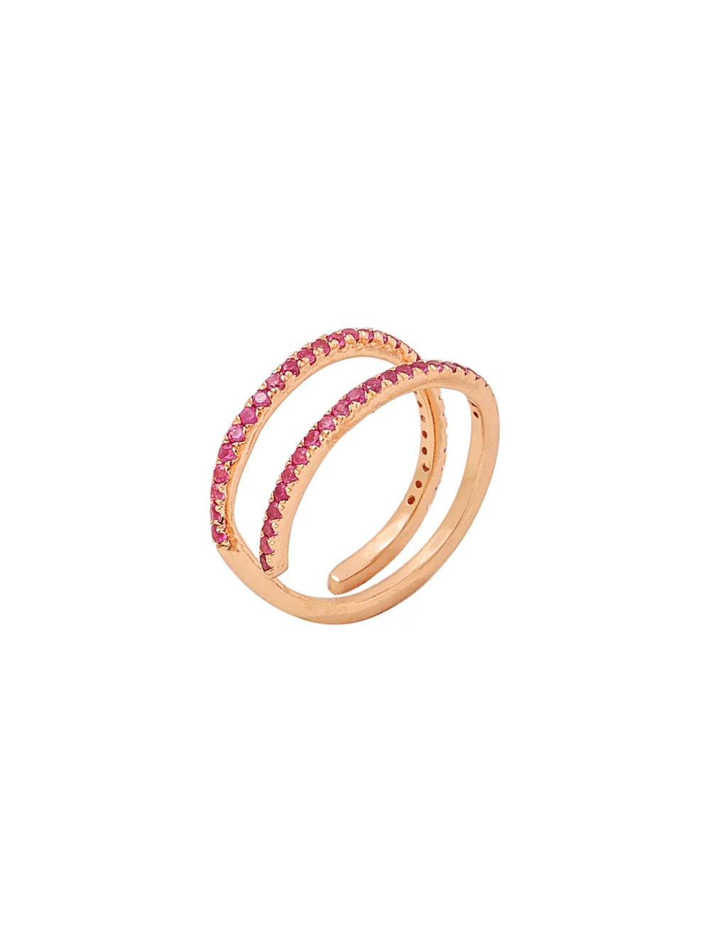 Ruby Number Five Silver Rose-Gold Plated Numeric 925 Sterling Silver Ring For Women