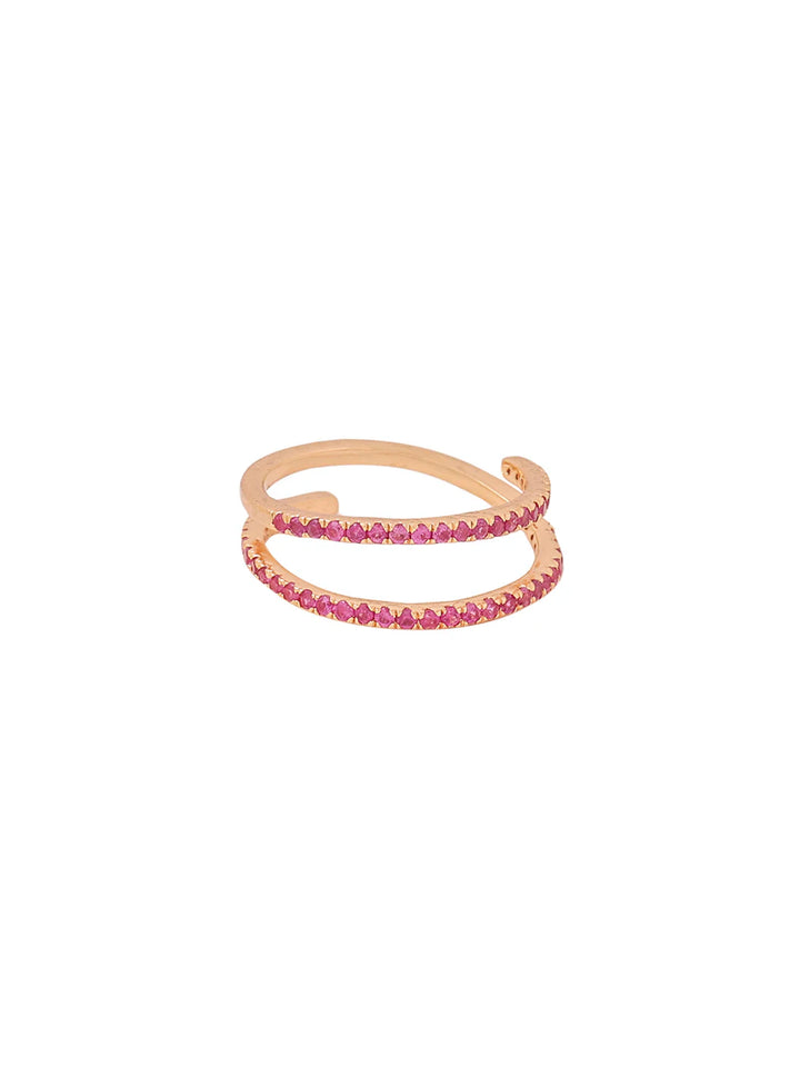 Ruby Number Five Silver Rose-Gold Plated Numeric 925 Sterling Silver Ring For Women