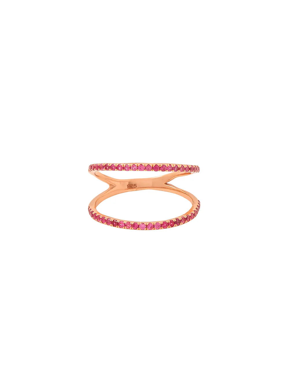 Ruby Numerical Eight Lucky Rose Gold 925 Sterling Silver Ring For Women