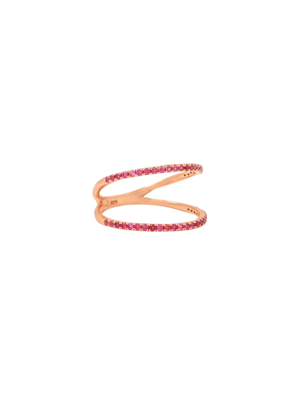 Ruby Numerical Eight Lucky Rose Gold 925 Sterling Silver Ring For Women