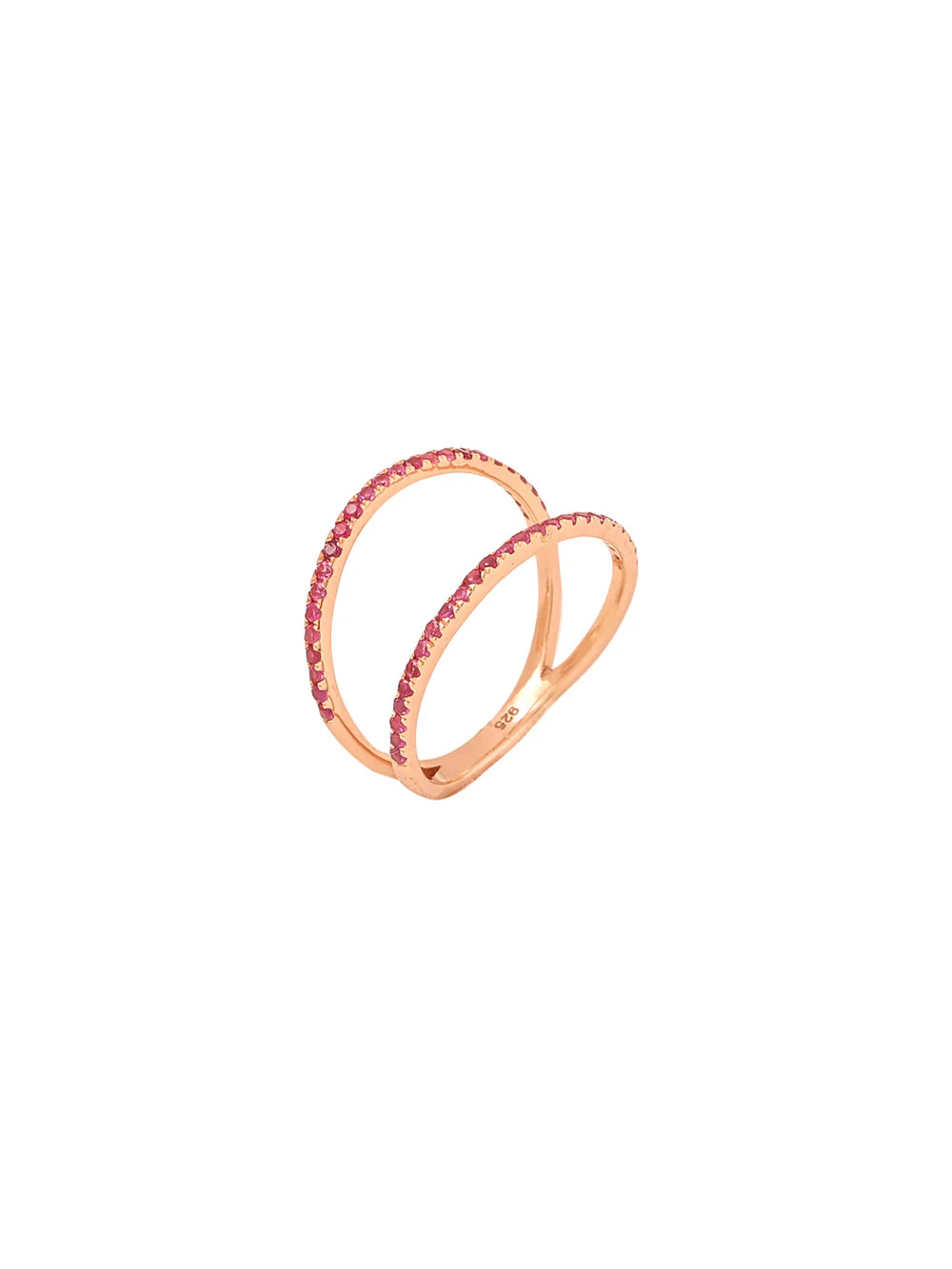 Ruby Numerical Eight Lucky Rose Gold 925 Sterling Silver Ring For Women