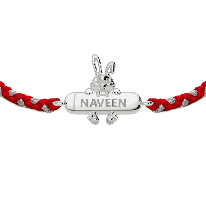 Baby Rabbit Personalized Kids 925 Silver Bracelet
