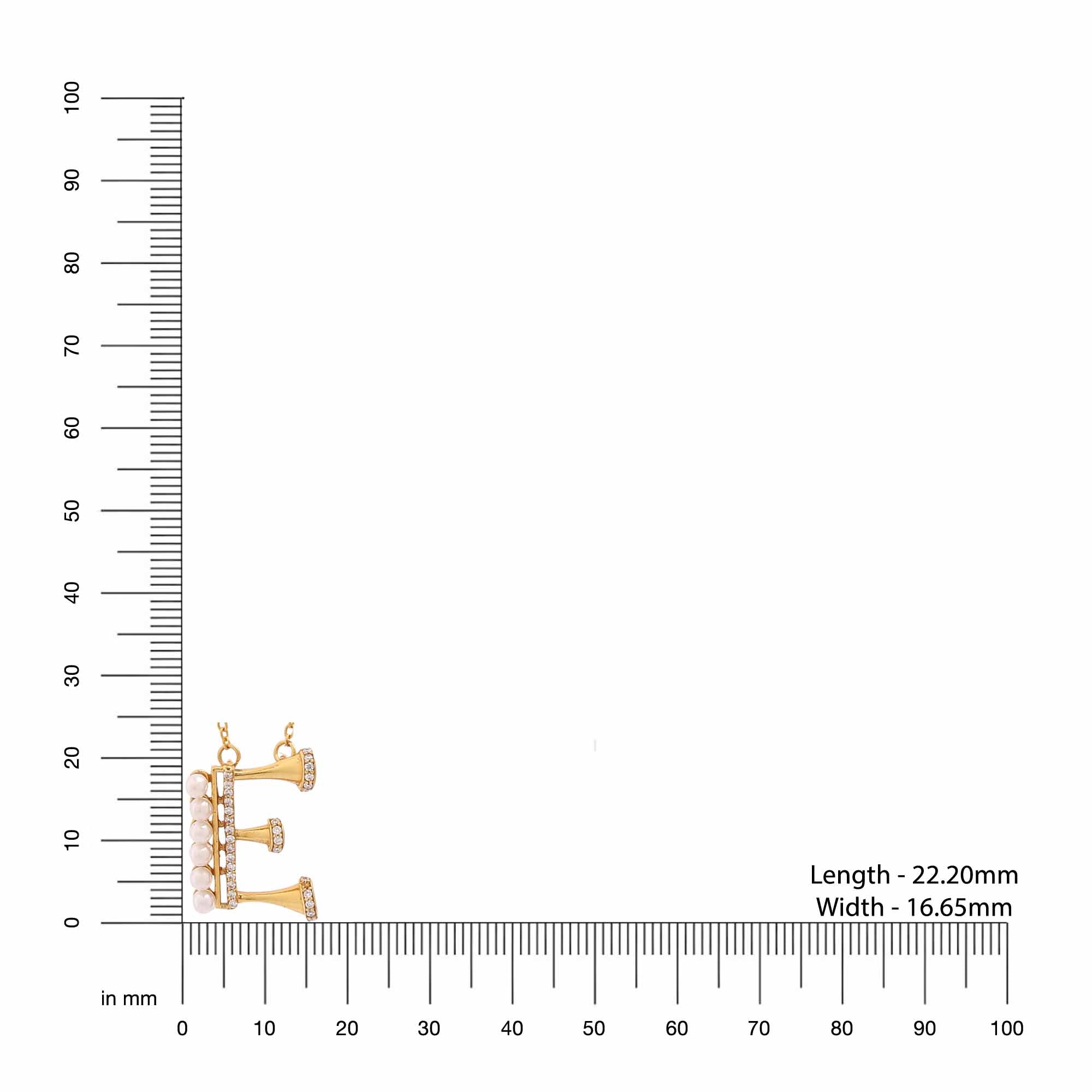 Pearl 925 Sterling Silver 'E' Alphabet -24K Gold Plated Pendant For Women