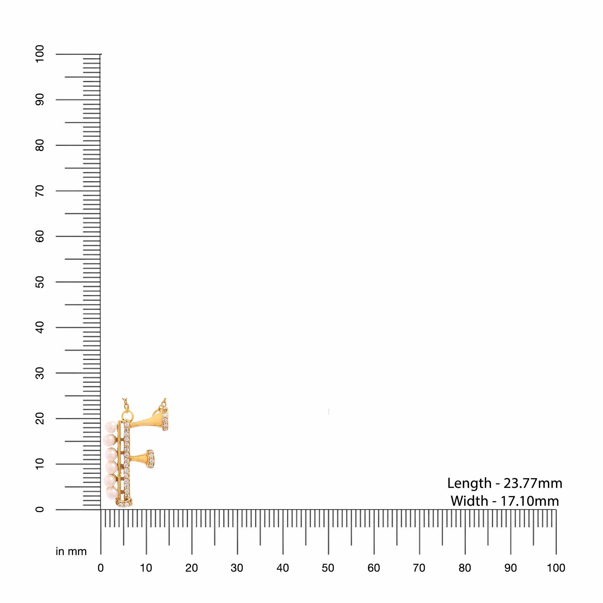 Pearl Gold-plated Charming 'F' Alphabet 925 Sterling Silver Pendant For Women