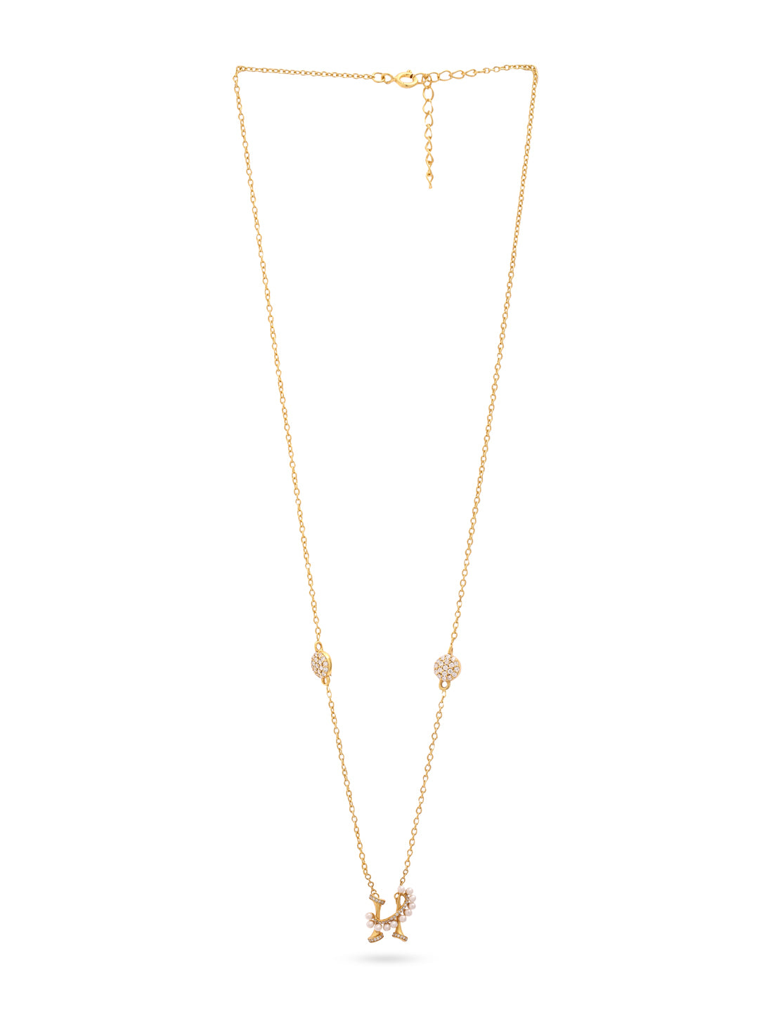 Labradorite Pearl Gold-plated Elegant 'H' Alphabet 925 Sterling Silver Pendant For Women