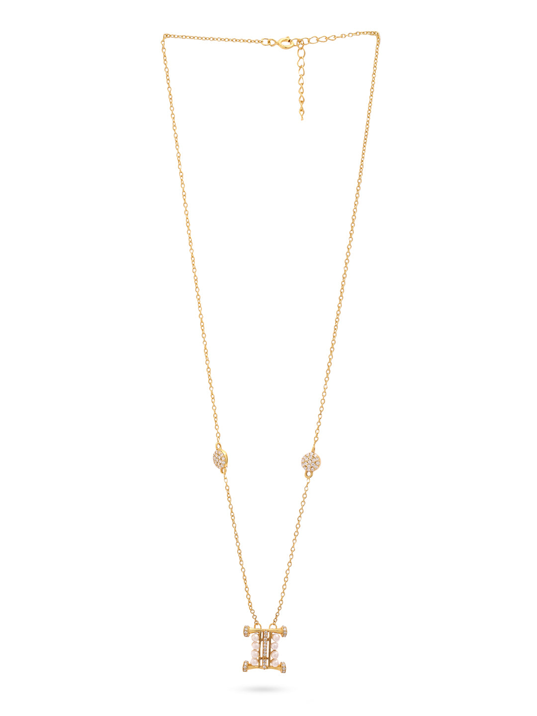 Pearl Gold-plated Charming 'I' Alphabet 925 Sterling Silver Pendant For Women