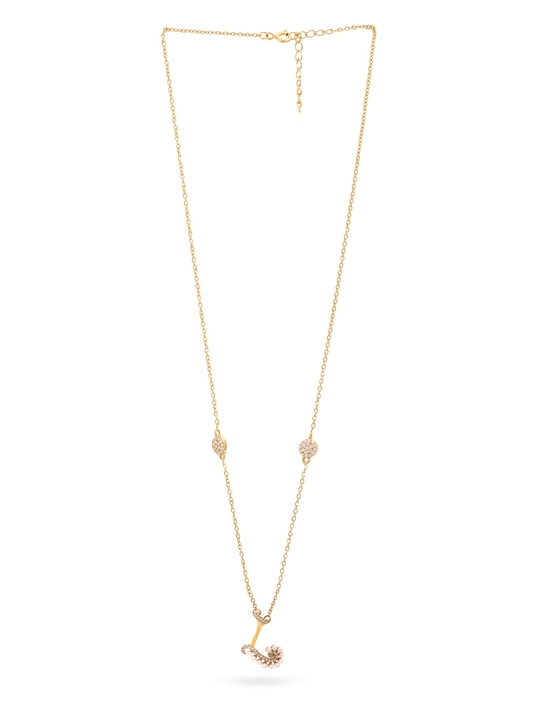Pearl Gold-plated Sophisticated 'L' Alphabet 925 Sterling Silver Pendant For Women