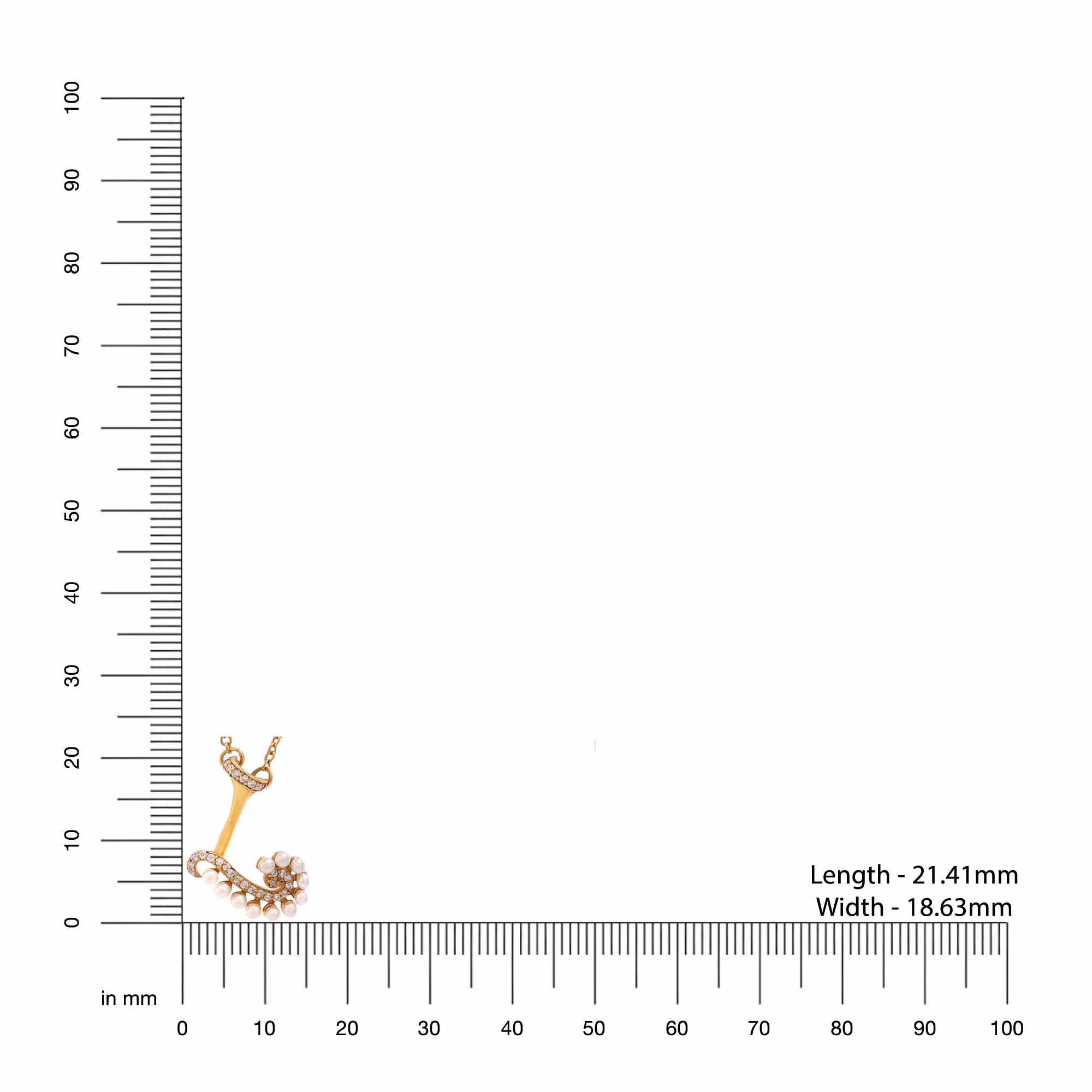 Pearl Gold-plated Sophisticated 'L' Alphabet 925 Sterling Silver Pendant For Women