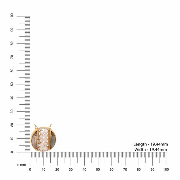 Labradorite Pearl Gold-plated Charming 'O' Alphabet Pendant For Women