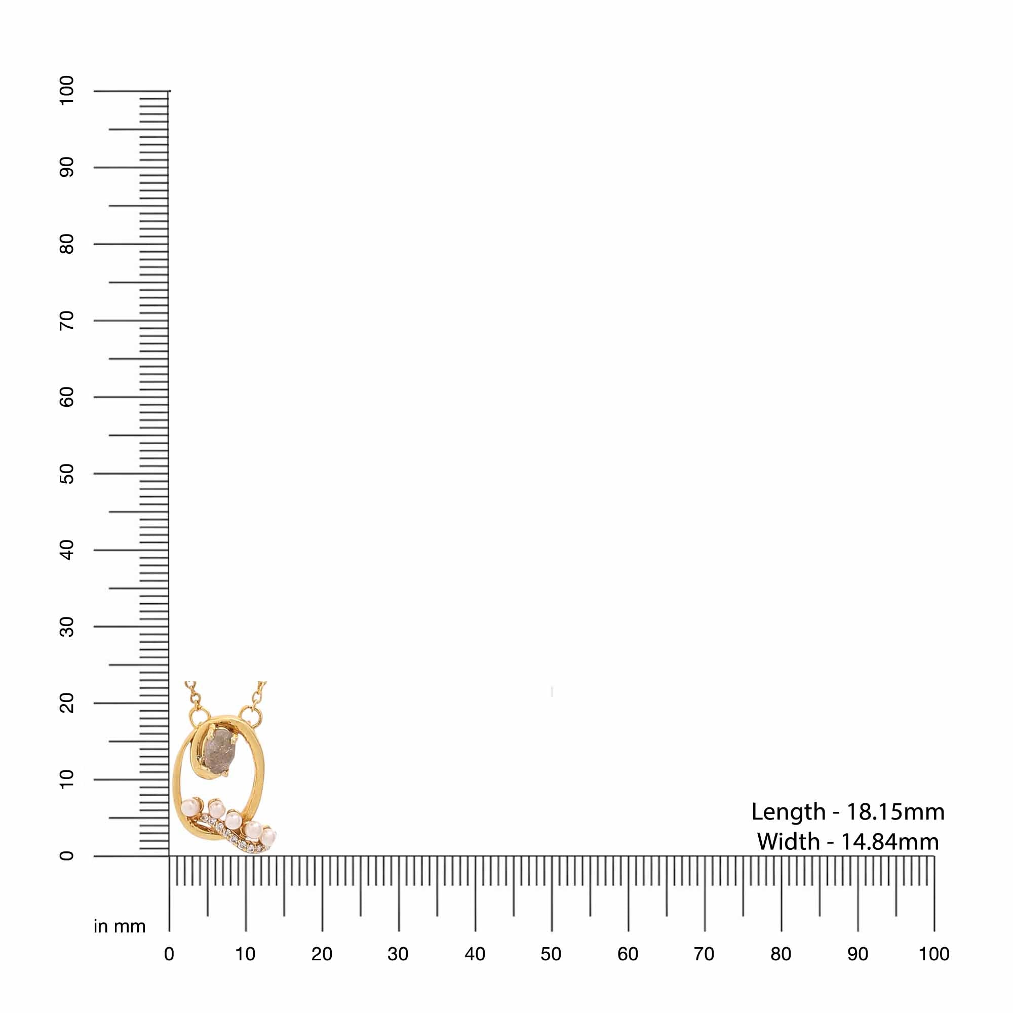 Labradorite Pearl Gold-plated Timeless 'Q' Alphabet 925 Sterling Silver Pendant For Women