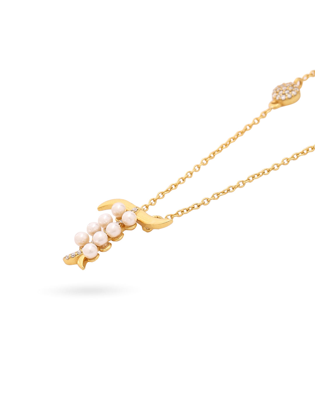 Pearl Gold-plated Dazzling 'T' Alphabet 925 Sterling Silver Pendant For Women