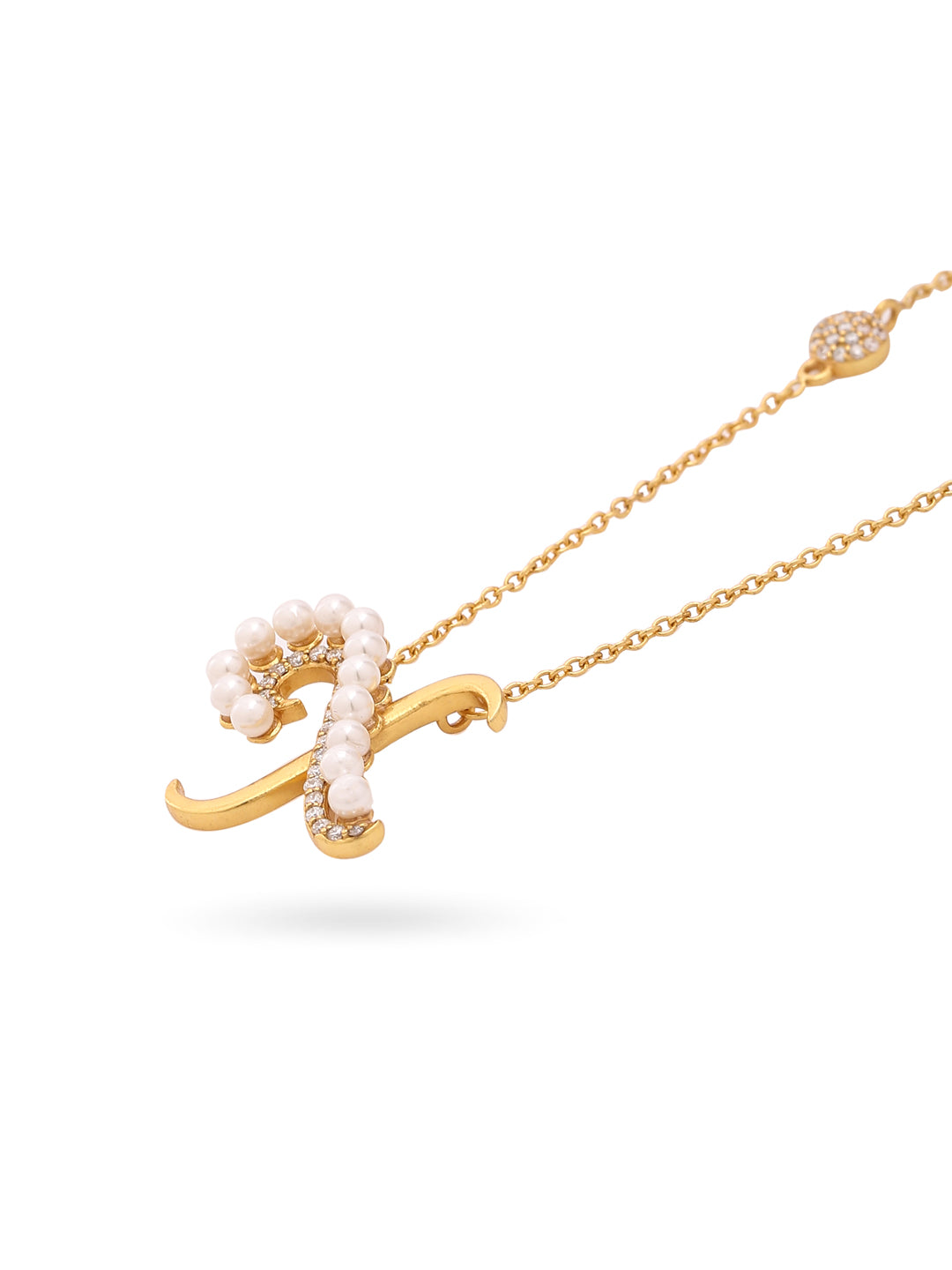 Pearl Gold-plated Charming 'X' Alphabet 925 Sterling Silver Pendant For Women