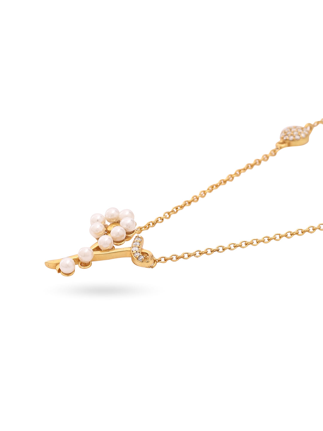 Pearl Gold-plated Charming 'Y' Alphabet 925 Sterling Silver Pendant For Women