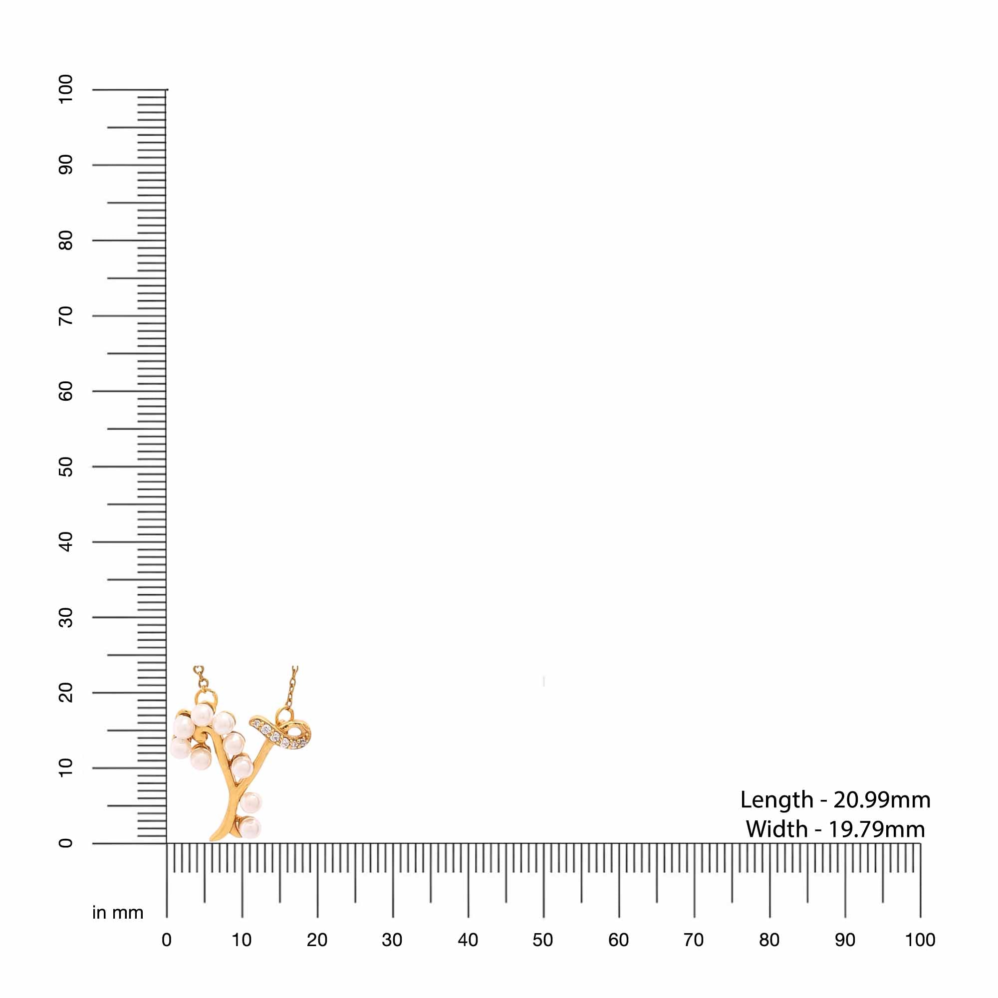 Pearl Gold-plated Charming 'Y' Alphabet 925 Sterling Silver Pendant For Women