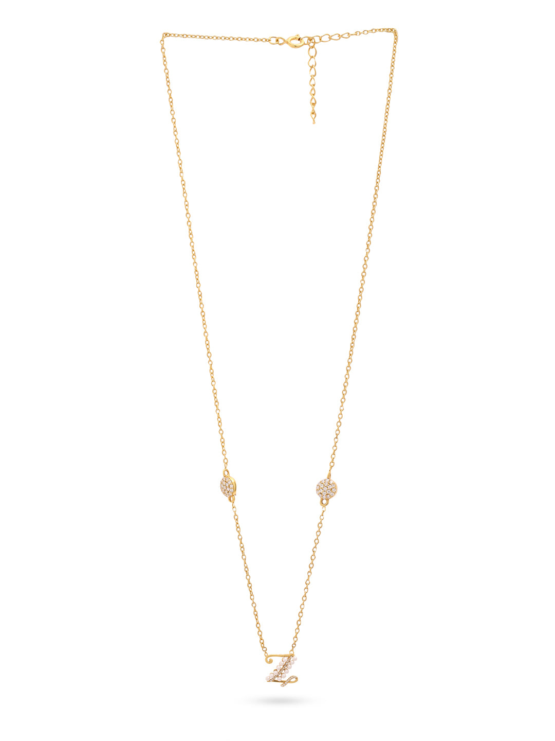 Pearl Gold-plated Shimmering 'Z' Alphabet 925 Sterling Silver Pendant For Women