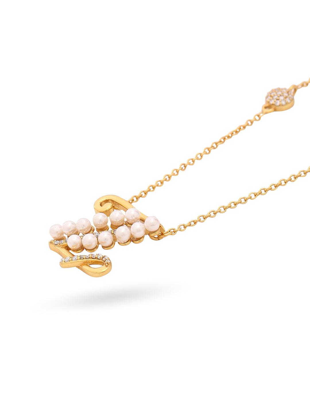 Pearl Gold-plated Shimmering 'Z' Alphabet 925 Sterling Silver Pendant For Women