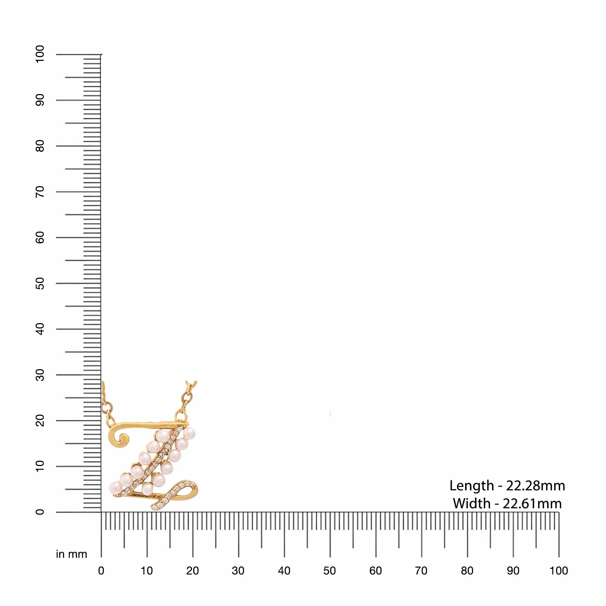 Pearl Gold-plated Shimmering 'Z' Alphabet 925 Sterling Silver Pendant For Women