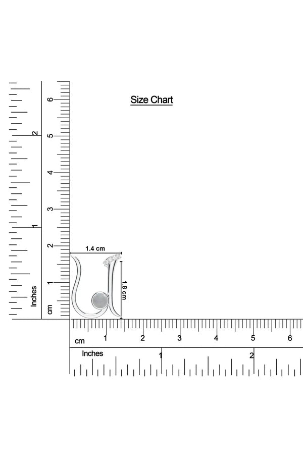 Signery ‘U’ Initial Pendant – Labradorite Moissanite & Rhodium Plated