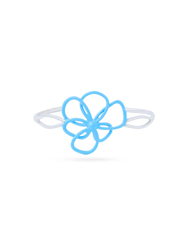 Blue Flower Open Bracelet