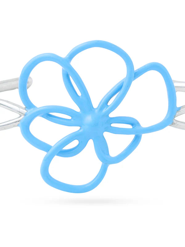 Blue Flower Open Bracelet