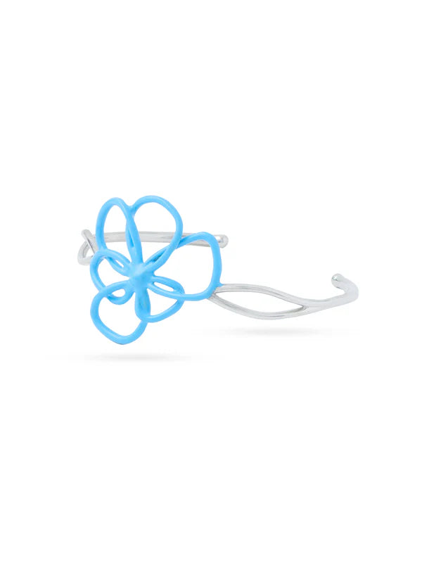 Blue Flower Open Bracelet