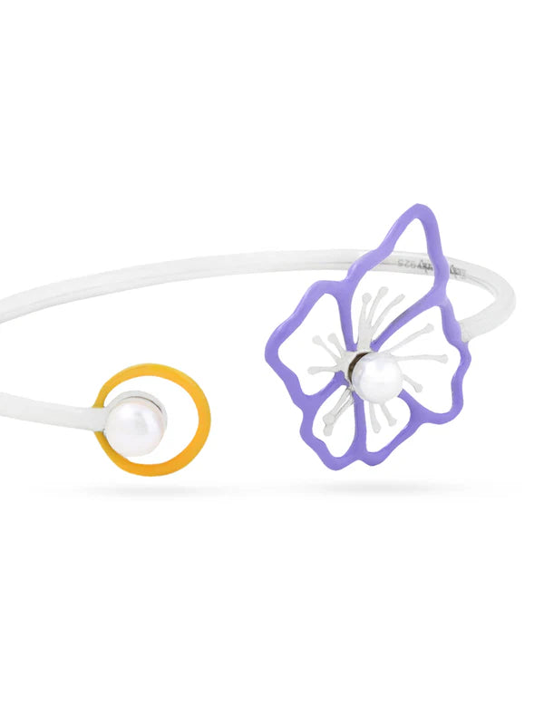 Open Pearl Enamel Bracelet