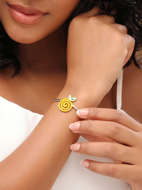 Lemon Yellow Open Bracelet