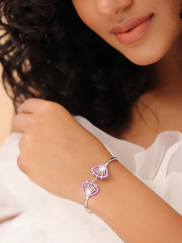 Lilac Blossom Open Bracelet