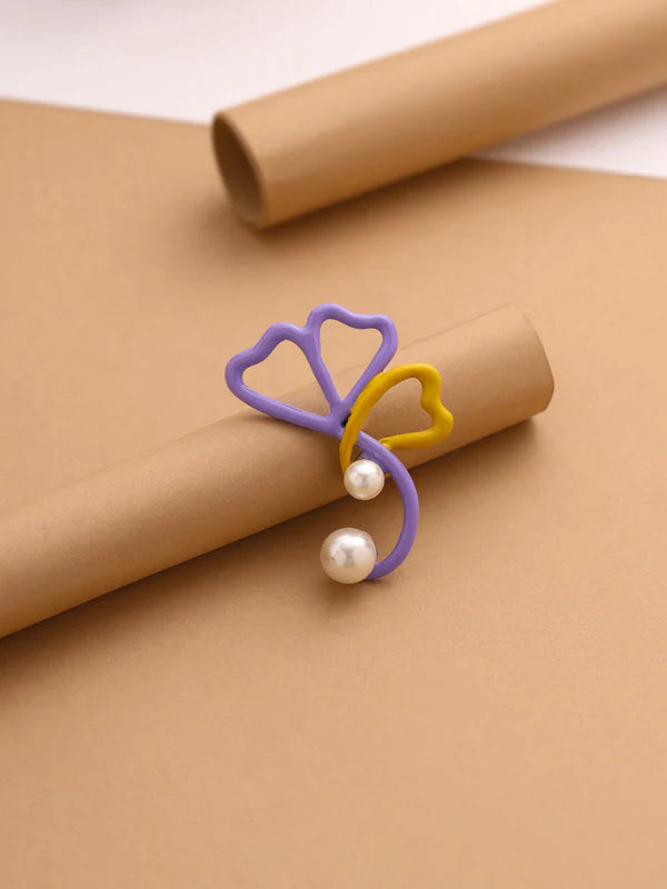 Quirky Flower with Pearl Brooch