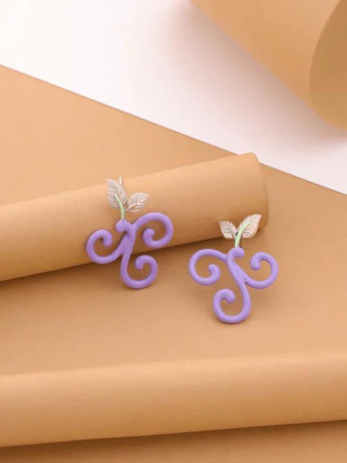 Funky Petal Purple Earrings