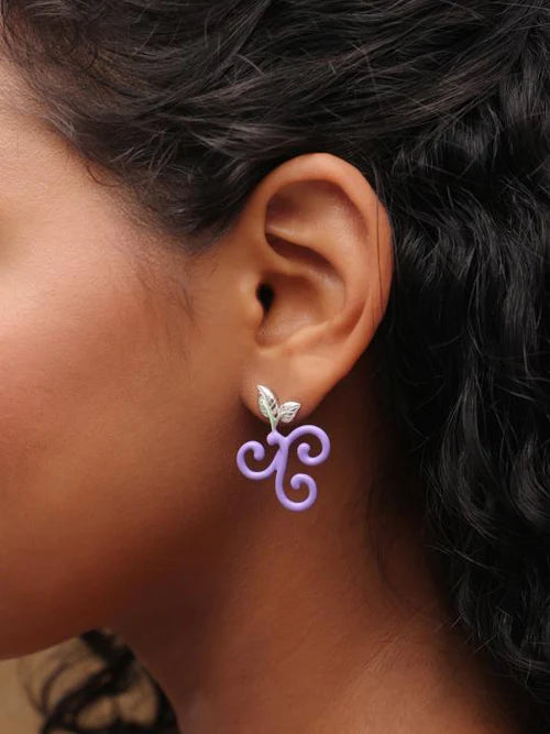 Funky Petal Purple Earrings