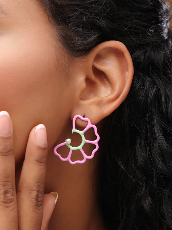 Orange X Florals Earrings