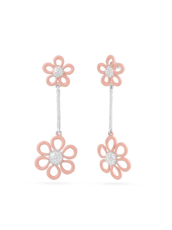 Orange Enamel Dangle Earrings