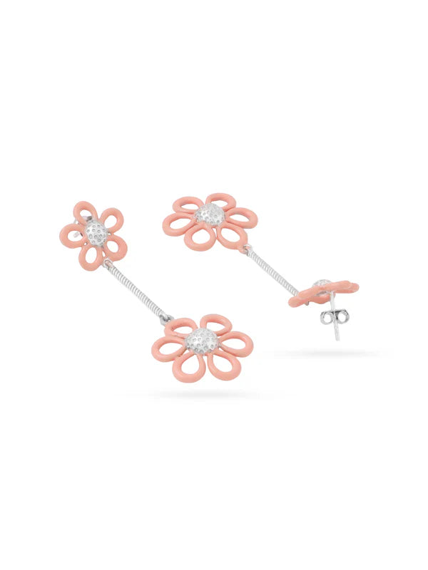 Orange Enamel Dangle Earrings