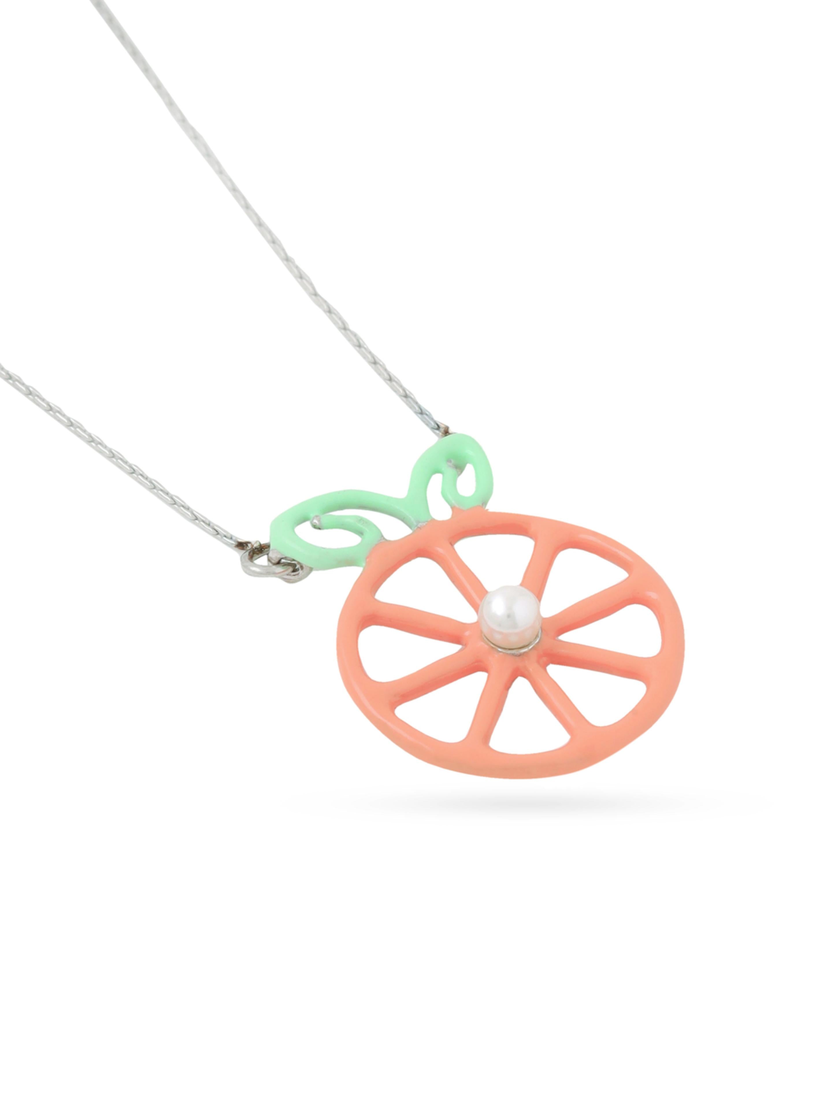 Rhodium Summer Fruit Corolla Pearl 925 Sterling Silver Pendant For Women