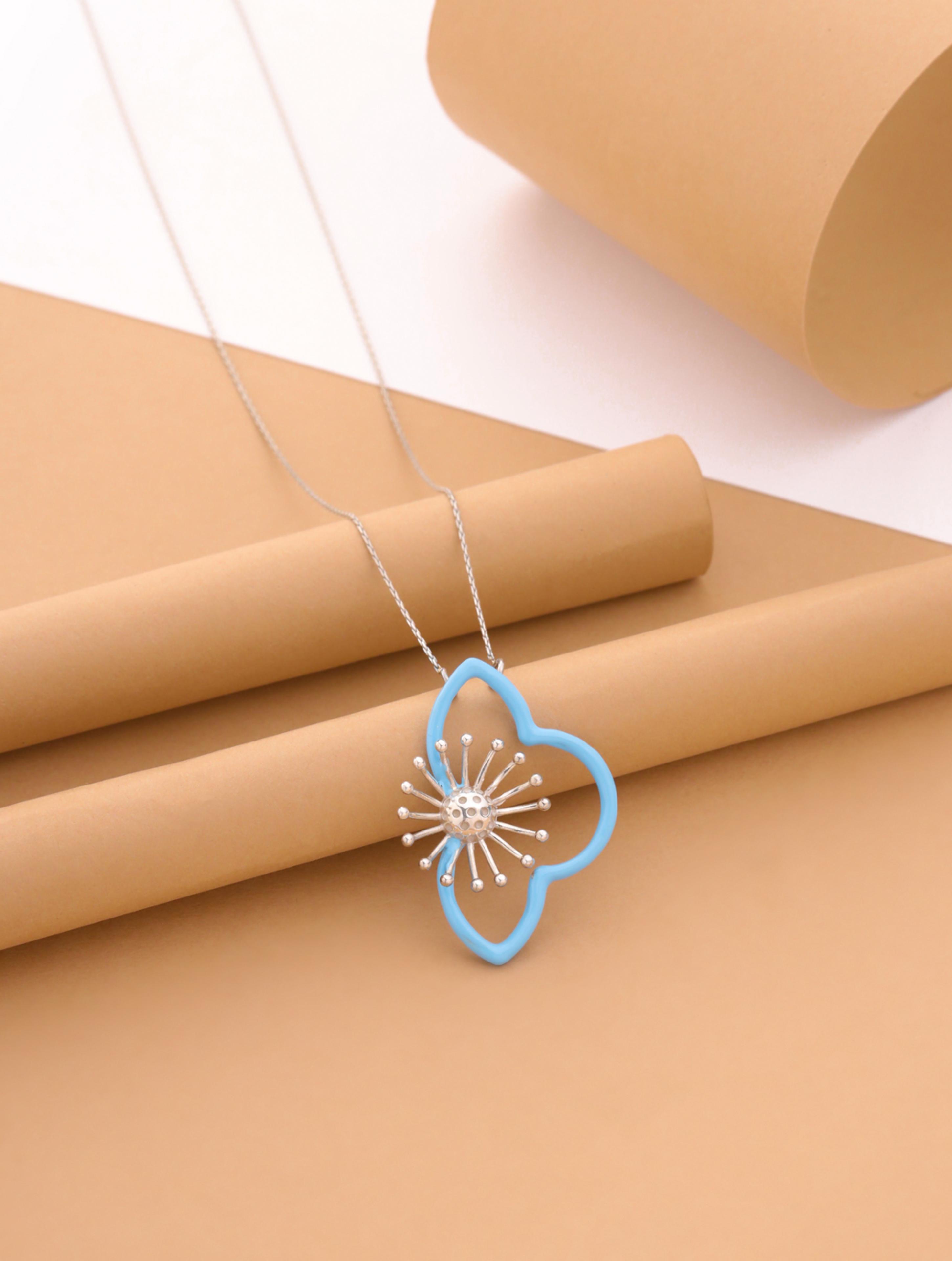 925 Silver Flora Motifs Corolla 925 Sterling Silver Pendant For Women