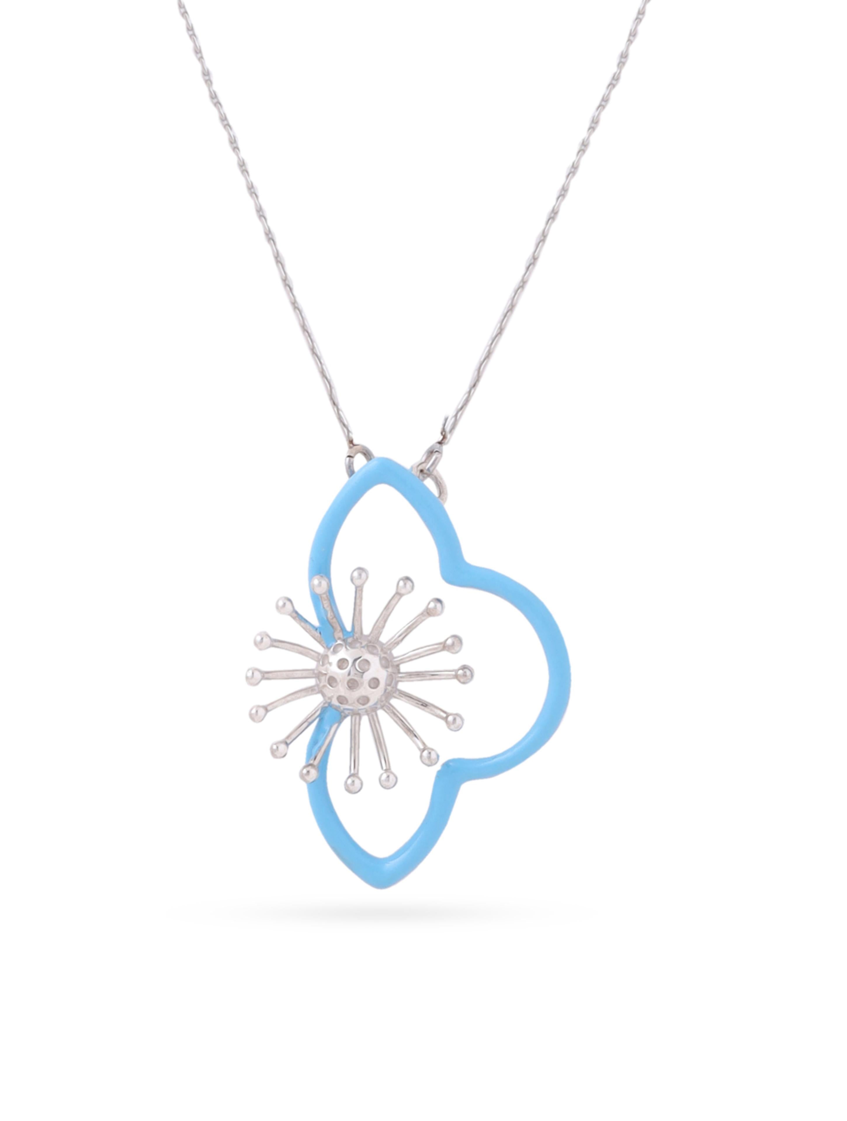 925 Silver Flora Motifs Corolla 925 Sterling Silver Pendant For Women