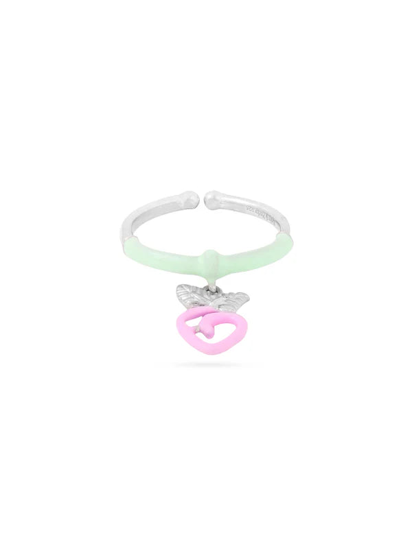 Strawberry Vine Adjustable Enamel Ring