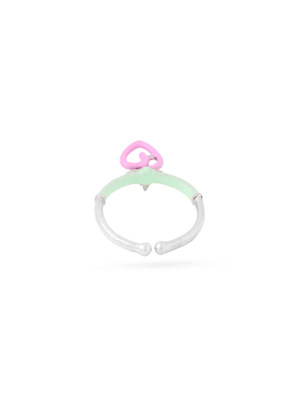 Strawberry Vine Adjustable Enamel Ring
